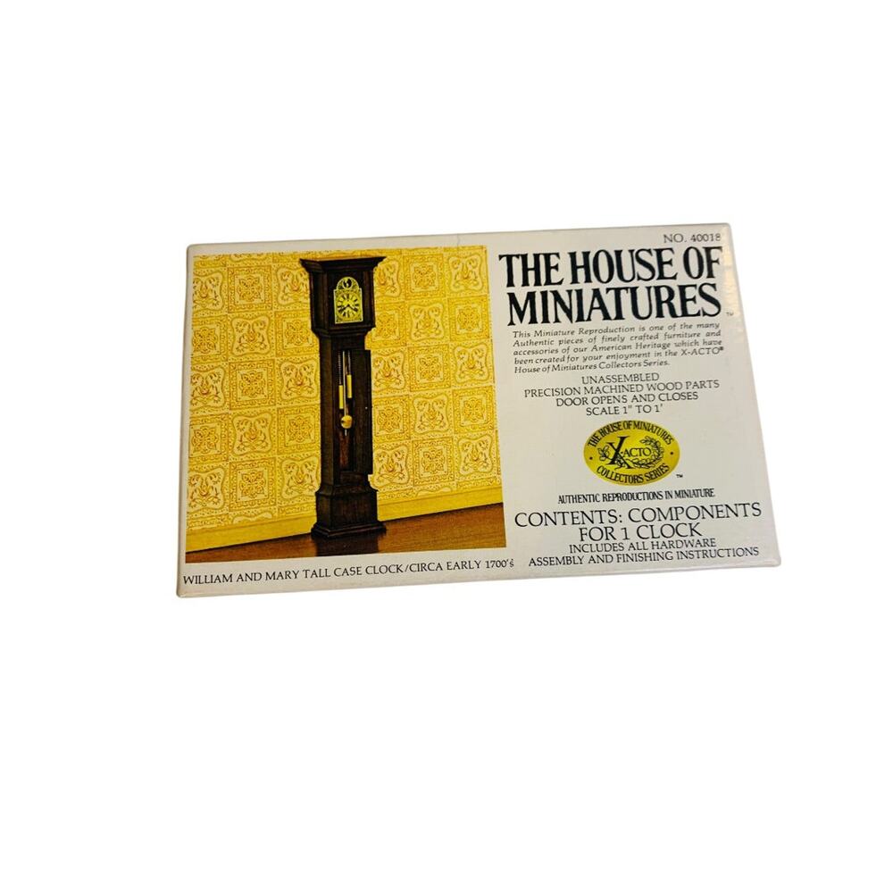 The House of Miniatures 40018 Vintage William and Mary Tall Case Clock X-Acto